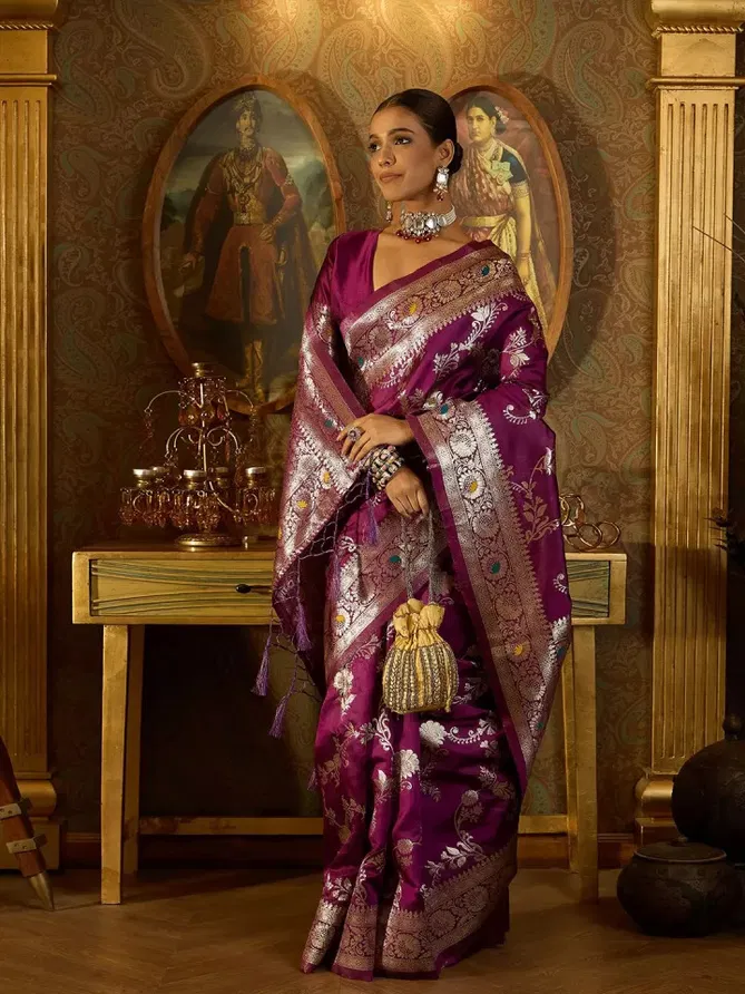 KT 160 Banarasi Soft Silk Wedding Wear Saree Suppliers In India